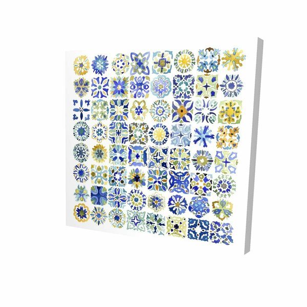 Fondo 12 x 12 in. Watercolor Traditional Moroccan Tiles-Print on Canvas FO2792149